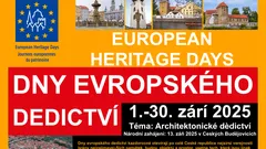Logo a informace o Dnech evropského dědictví 1.–30. září 2025 v České republice