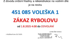 Pečlivá ochrana Volešky 1 zajišťuje zdravou populaci i skvělé úlovky